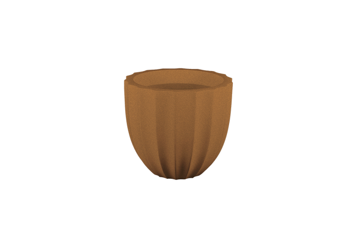 Santa Barbara Low Fluted Round Planter