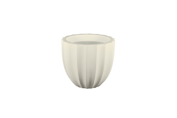 Santa Barbara Low Fluted Round Planter